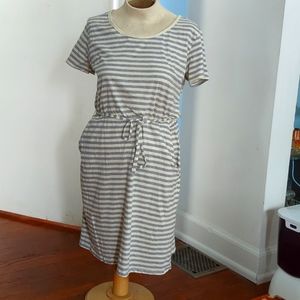 Pact Organic cotton striped dress pockets XL